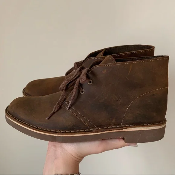 Clark’s Classic Leather Medium Brown Grain Men’s Chukka Boots 7 - Picture 4 of 11